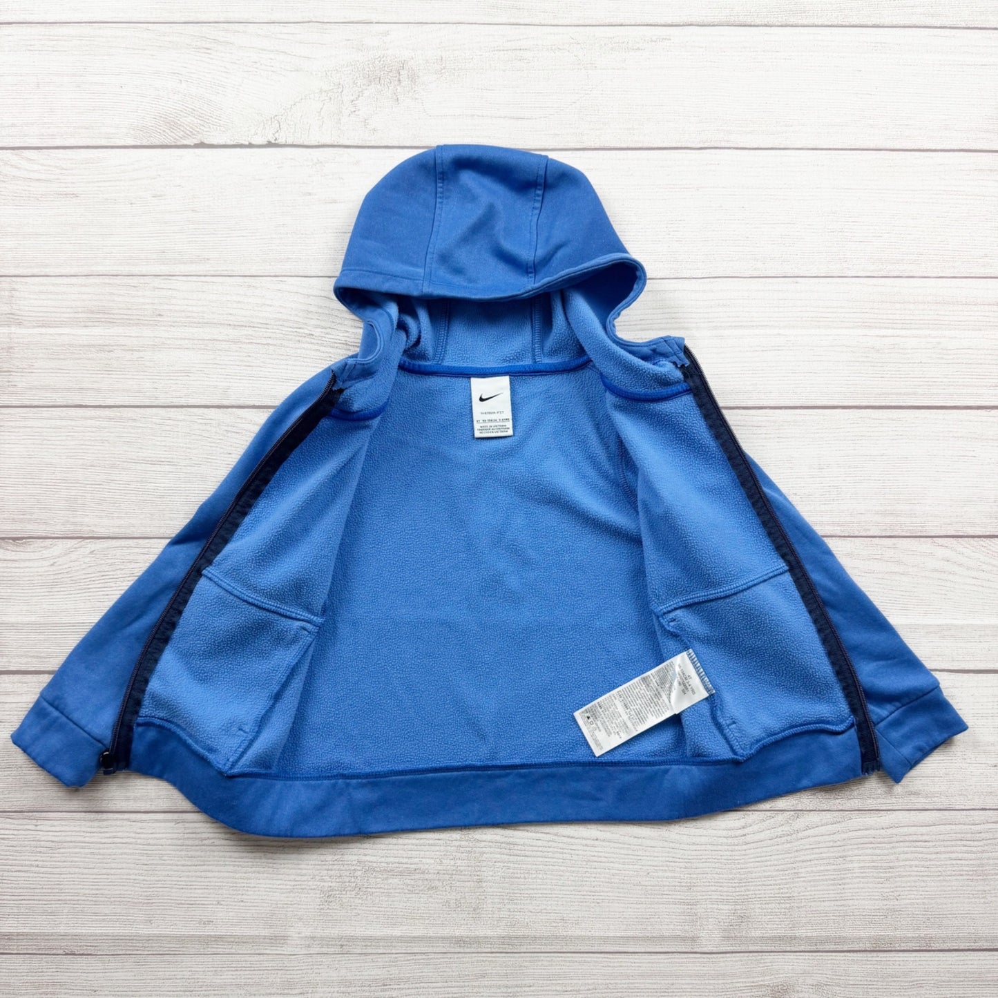 Nike Therma Fit Toddler Blue Zip Up Hooded Jacket 4T