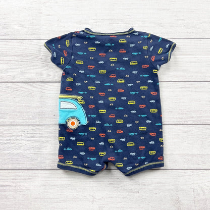 Carter’s Baby Boy Romper Car Print Short Sleeve One Piece Outfit 3-6 Months