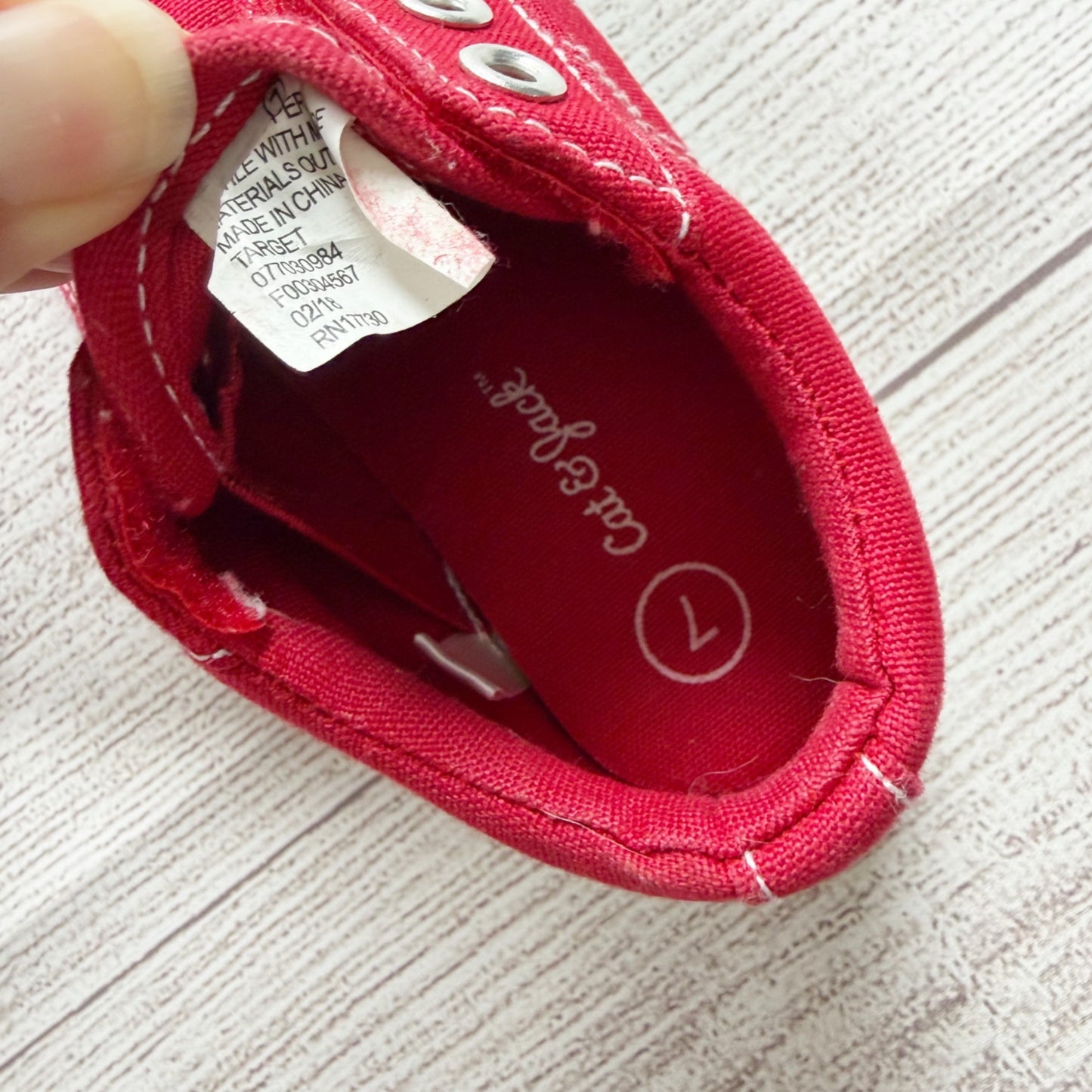 Cat & Jack Toddler Kids Red Canvas Slip On Sneakers Casual 7