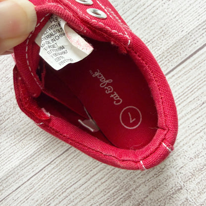 Cat & Jack Toddler Kids Red Canvas Slip On Sneakers Casual 7