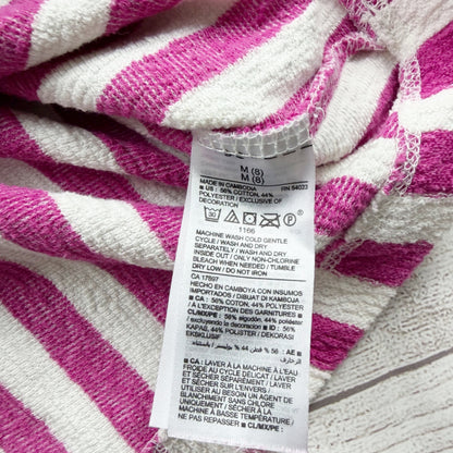 Old Navy Hooded Striped Knit Beach Swim Pullover Pink White M 8
