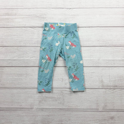 Baby Boden Girls Cotton Leggings Woodland Print Blue 12-18 Months