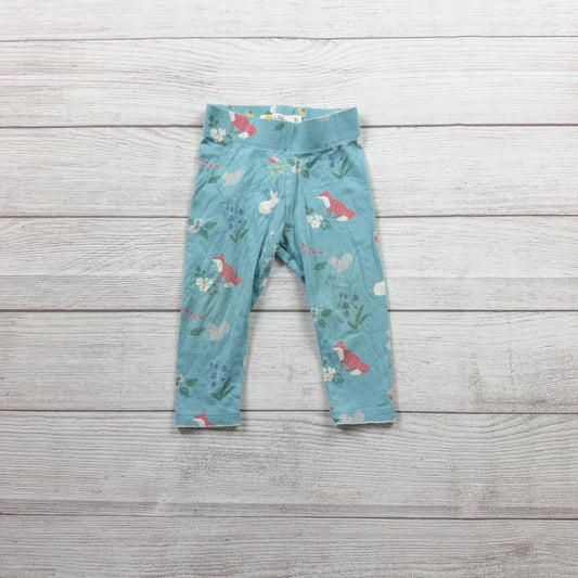 Baby Boden Girls Cotton Leggings Woodland Print Blue 12-18 Months