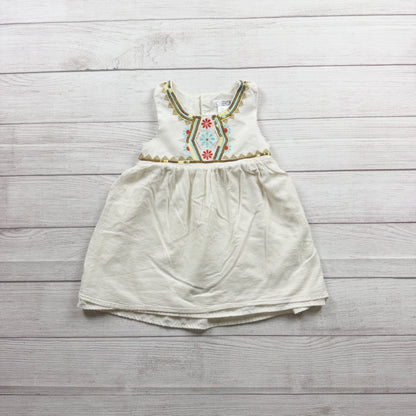 Aphorism Girls Embroidered Sleeveless Dress Gold Sequin Details Off White 6
