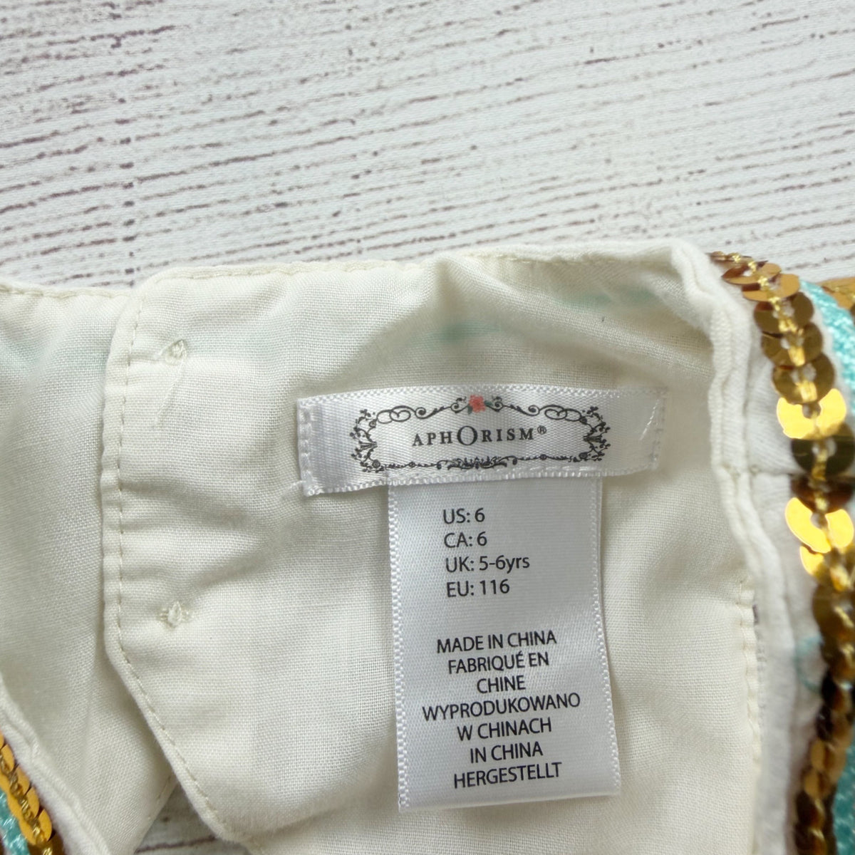 Aphorism Girls Embroidered Sleeveless Dress Gold Sequin Details Off White 6