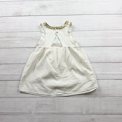 Aphorism Girls Embroidered Sleeveless Dress Gold Sequin Details Off White 6
