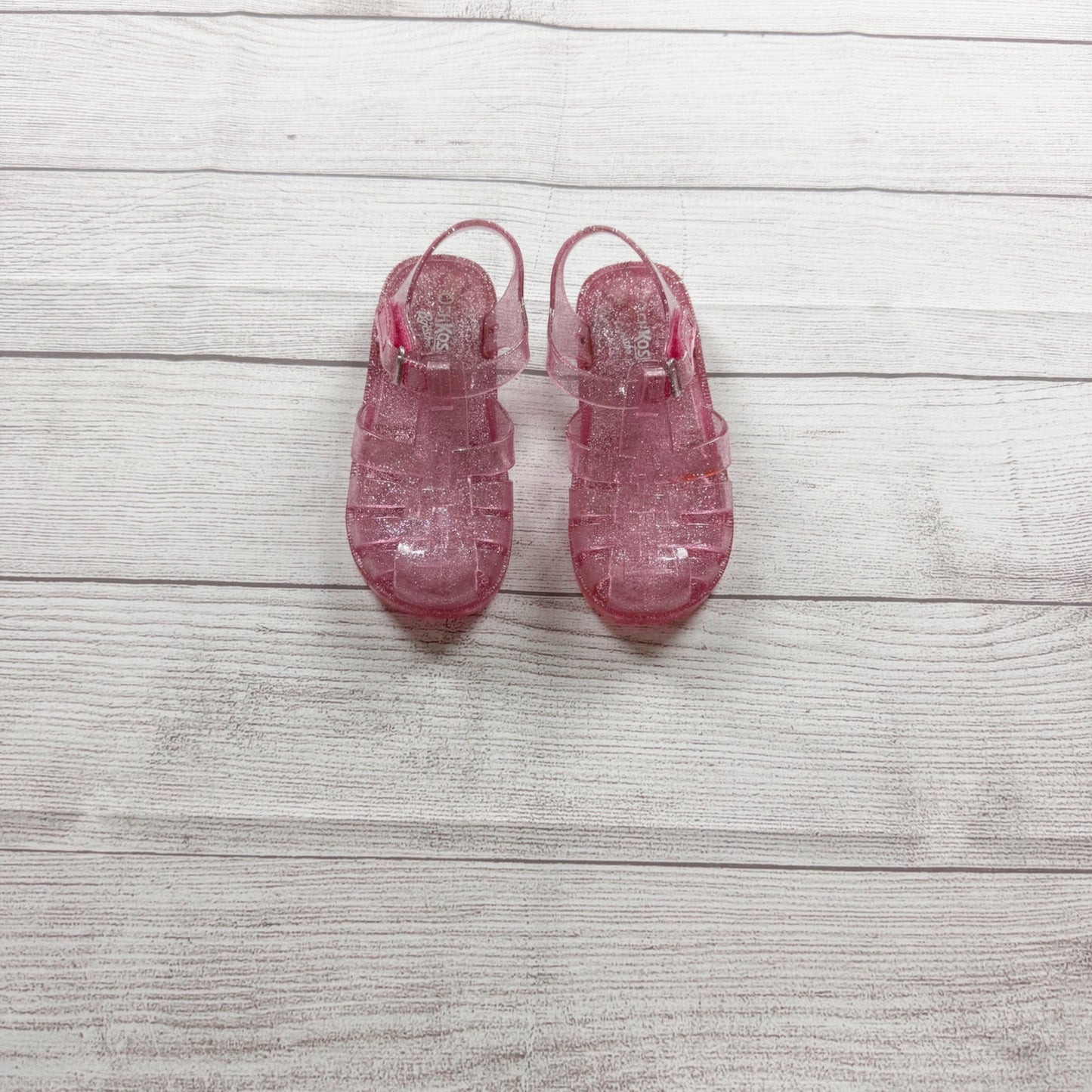 Oshkosh Pink Sparkle Jelly Sandals Toddler Slip On US 10