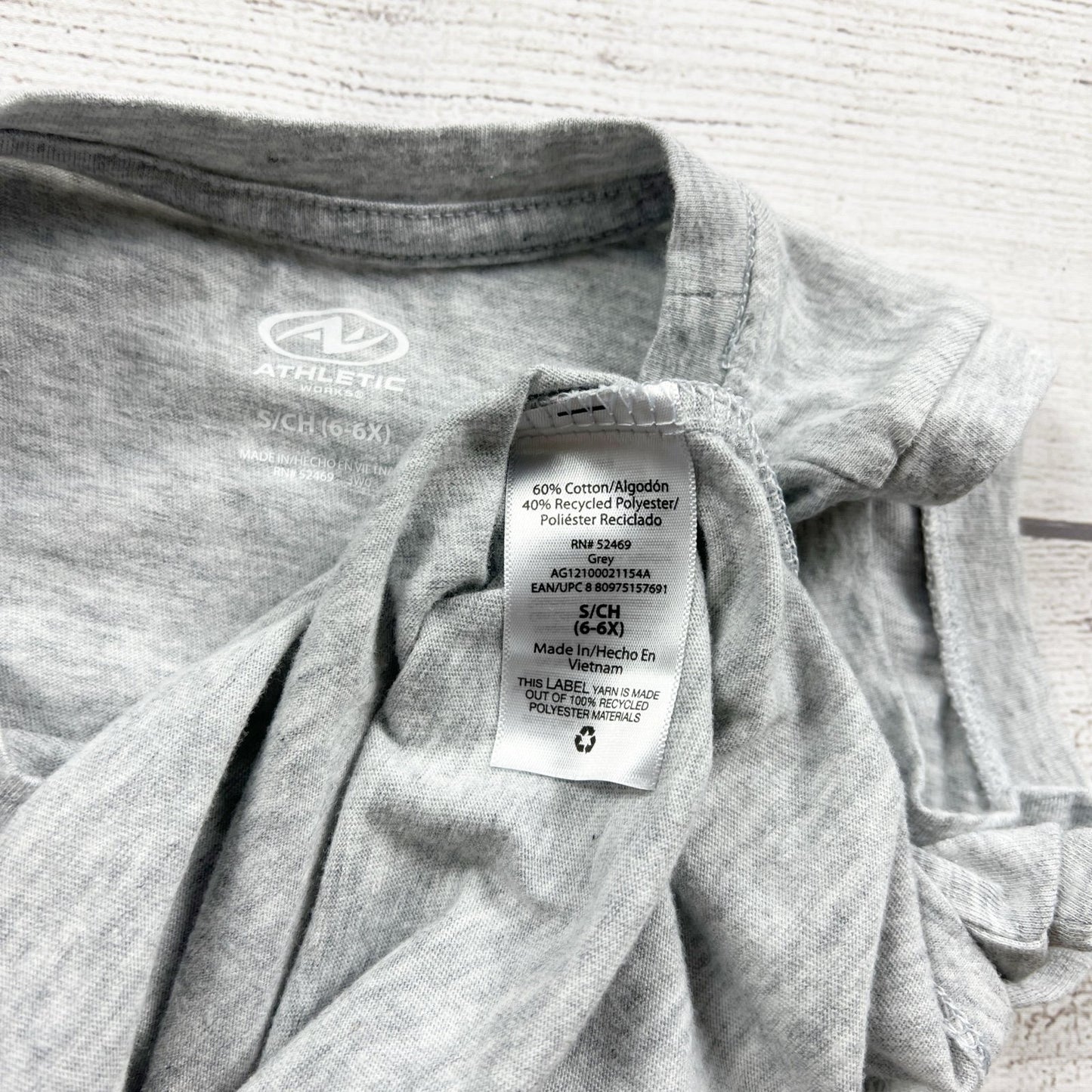 Athletic Works Girls Graphic Tank Top "Work Hard Play Hard" Gray S 6-6X