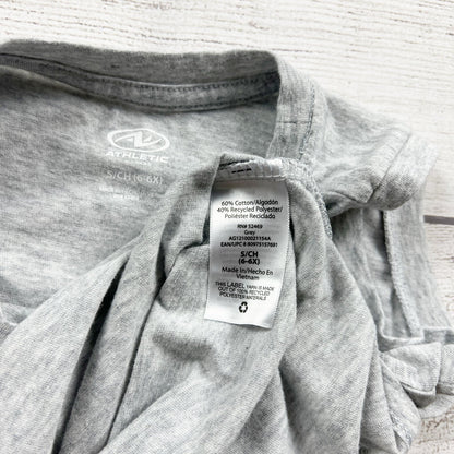 Athletic Works Girls Graphic Tank Top "Work Hard Play Hard" Gray S 6-6X