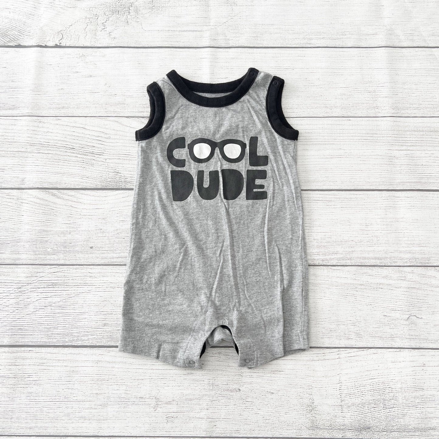 Wonder Nation Baby Boy “Cool Dude” Romper Sleeveless One Piece 9-12 Months