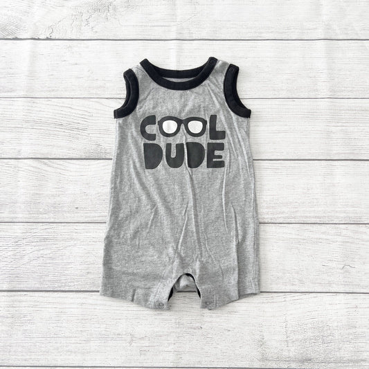 Wonder Nation Baby Boy “Cool Dude” Romper Sleeveless One Piece 9-12 Months