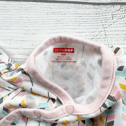Skip Hop Baby Girl Footed Pajamas Arrow Print Wrap Snap Sleeper 3-6 Months