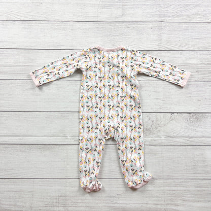 Skip Hop Baby Girl Footed Pajamas Arrow Print Wrap Snap Sleeper 3-6 Months