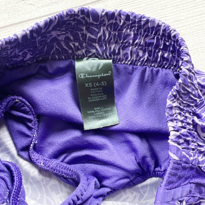 Champion C9 Girls Purple Graphic Print Athletic Shorts XS 4-5