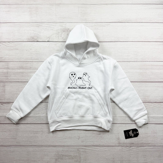 Pacific & Co "Ghouls Night Out" White Kids Hoodie Halloween NWT S