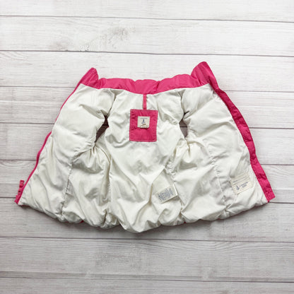 Lands' End Kids Puffer Vest Pink Quilted Zip Up Sleeveless Outerwear M 5-6