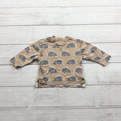 Apple Park Toddler Organic Bamboo-Cotton Top Hedgehog Print Shirt 12-18 Months